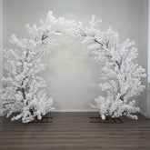 Enchanting White Cherry Blossom Arch: The Dreamy Backdrop for Weddings & Festive Parties