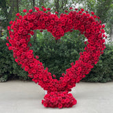 Make a Statement with a Red Rose Heart Wedding Arch