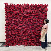 Make a Bold Statement: The Ultimate Deep Red Artificial Rose Wall