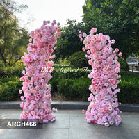 ARCH466 DKB Hot Selling Artificial Silk Flower Arch Pink Heart Shape Flower Arch for Wedding Background Decoration