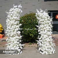 ARCH297 DKB Hot Selling Artificial Silk Flower Arch White Horn Flower Arch for Wedding Background Decoration