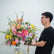 FB1930 Colorful Artificial Flower Wedding Centerpiece with Gold Stand, 23.62" Tall
