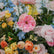 GF546 Colorful Artificial Flower Wedding Floor Arrangement – Pink, Blue & Peach Floral Decor