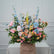 GF546 Colorful Artificial Flower Wedding Floor Arrangement – Pink, Blue & Peach Floral Decor