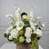 GF547 80cm Centro de Mesa Floral Artificial Rosas y Delphinium Blanco - Centro de Mesa de Flores Falsas para Bodas