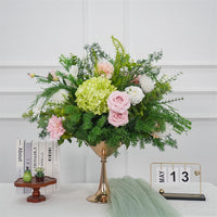 FB1616 Elegant Pink and Green Artificial Flower Wedding Centerpiece