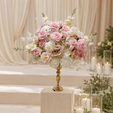 FB1401 DKB Artificial Flowers Factory 50 cm Pink Silk Flower Ball for Wedding Table Decoration