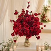 FB104 DKB Artificial Flowers Factory RedSilk Flower Ball for Wedding Table Decoration
