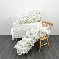 TR151 White Artificial Hydrangea Wedding Table Runner