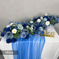 TR041 DKB Decoración de boda de lujo Fila de flores de seda magenta para decoración de mesa de boda