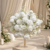FB080 DKB Artificial Flowers Factory 50 cm White Silk Flower Ball for Wedding Table Decoration
