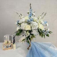 FB987 Elegant Blue and White Artificial Flower Wedding Centerpiece