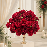 FB040 DKB Artificial Flowers Factory White Silk Flower Ball for Wedding Table Decoration