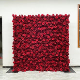 HQ187 DKB Luxurious Deep Red Rose Flower Wall Backdrop