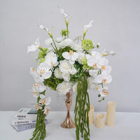 FB730 Elegant White Orchid and Calla Lily Artificial Wedding Centerpiece