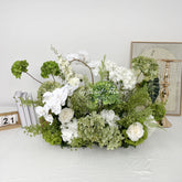 GF182 Elegant Green and White Artificial Flower Wedding Table Centerpiece