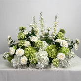 GF481 Elegant White and Green Artificial Flower Wedding Floor Arrangement