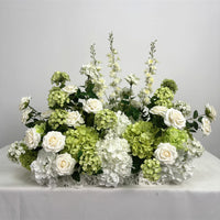 GF481 Elegant White and Green Artificial Flower Wedding Floor Arrangement