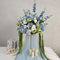 FB988 Blue and White Artificial Flower Wedding Table Centerpiece