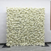 HQ306 DKB High Quality White Rose Flower Wall Backdrop