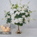FB1791 White Artificial Flower Wedding Centerpiece with Gold Stand, 19.69" Wide