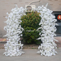 ARCH056 DKB Hot Selling Artificial Silk Flower Arch White Horn Flower Arch for Wedding Background Decoration