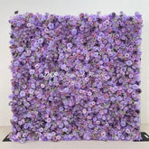 HQ404 Purple Artificial Flower Wall Backdrop for Wedding and Event Decor