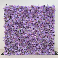 HQ404 Purple Artificial Flower Wall Backdrop for Wedding and Event Decor