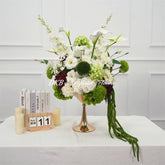 FB1416 Elegant White and Green Artificial Flower Wedding Centerpiece