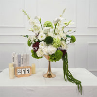 FB1416 Elegant White and Green Artificial Flower Wedding Centerpiece