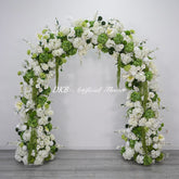 ARCH581 Green and White Artificial Flower Wedding Arch for Ceremony & Event Decor