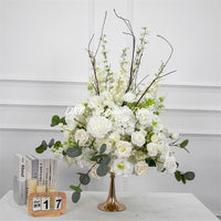 FB848 Elegant White Artificial Flower Wedding Centerpiece with Greenery