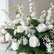 GF011 White Artificial Rose Wedding Table Centerpiece with Greenery