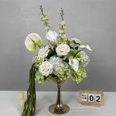FB725 Elegant White and Green Artificial Flower Wedding Centerpiece
