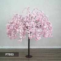 FT05302 DKB Romantic Weeping Pink Artificial Cherry Blossom Tree