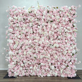 HQ335 Pink and White Artificial Flower Wall Backdrop for Wedding and Events