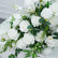TR303 White Artificial Rose Garland Centerpiece, 43.3" Wedding Table Decor