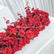 TR258 Elegant Red Artificial Rose Wedding Table Runner