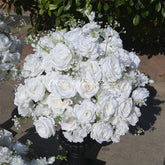 FB799 DKB Artificial Flowers Factory 50 cm White Silk Flower Ball for Wedding Table Decoration