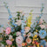 GF546 Colorful Artificial Flower Wedding Floor Arrangement – Pink, Blue & Peach Floral Decor