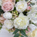 FB1167 Blush Pink & Ivory Artificial Flower Arrangement, 19.69" Wedding Centerpiece