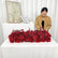 TR258 Elegant Red Artificial Rose Wedding Table Runner
