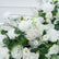 TR303 White Artificial Rose Garland Centerpiece, 43.3" Wedding Table Decor