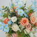 FB1926 Peach, Blue & White Artificial Flower Wedding Centerpiece with Gold Stand, 19.69"