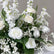 GF011 White Artificial Rose Wedding Table Centerpiece with Greenery