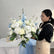 FB987 Elegant Blue and White Artificial Flower Wedding Centerpiece