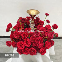 HH226 DKB High Quality Red Rose Wreaths for Wedding Table Decoration