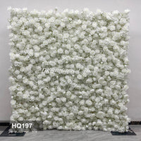 HQ197 DKB Popular White Rose 8*8 ft Flower Wall Backdrop