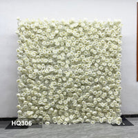 HQ306 DKB High Quality White Rose Flower Wall Backdrop