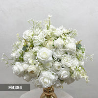 FB384 DKB Artificial Flowers Factory 50 cm White Silk Flower Ball for Wedding Table Decoration
